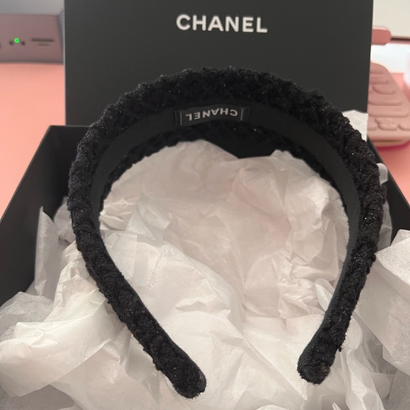 Chanel Black Tweed Headband - Picture 1 of 6